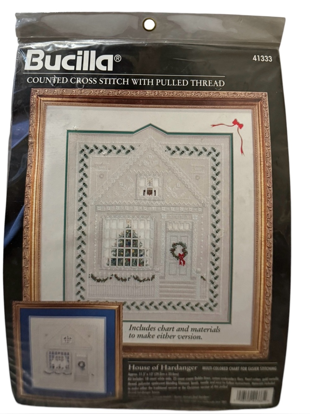 Bucilla House of Hardanger Cross Stitch Kit #41333 Christmas 1996